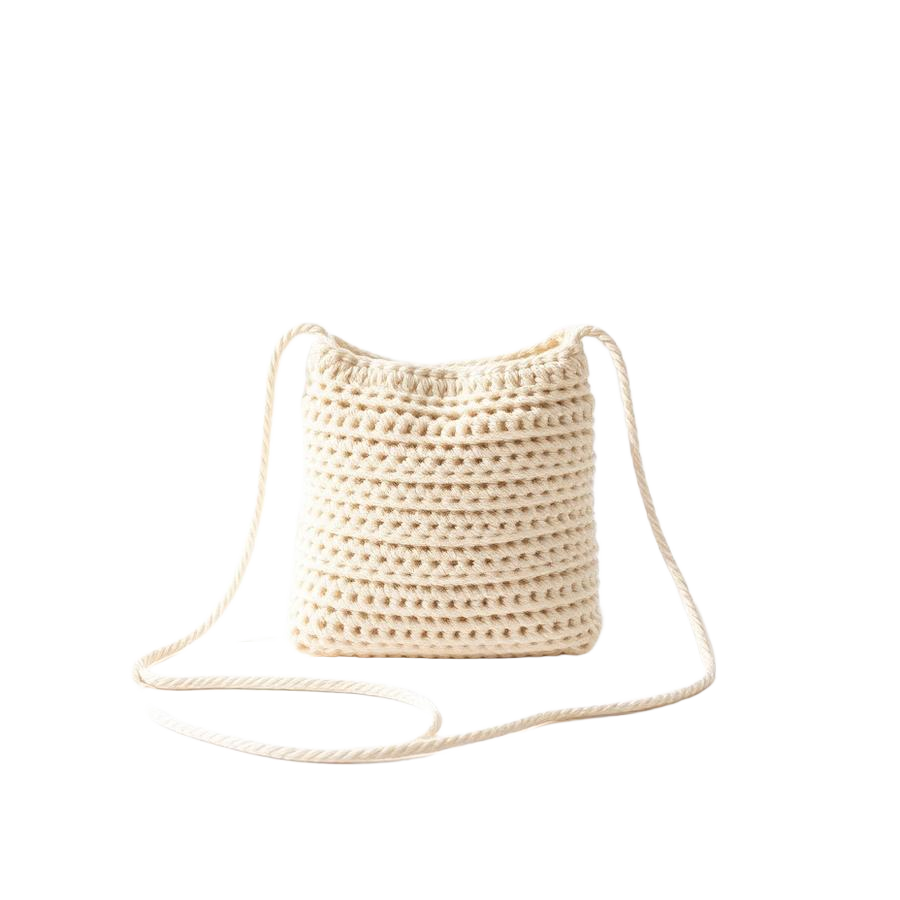 Bolsa crossbody transversal de crochê