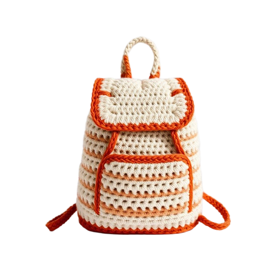 Mochila de crochê pequena fashion