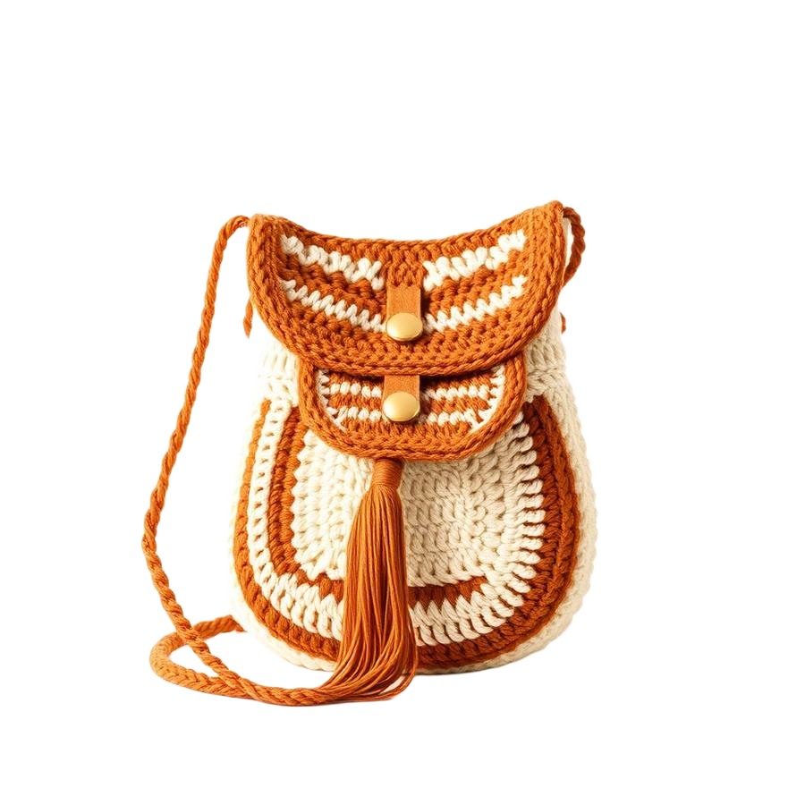 Bolsa saddle sela de crochê boho