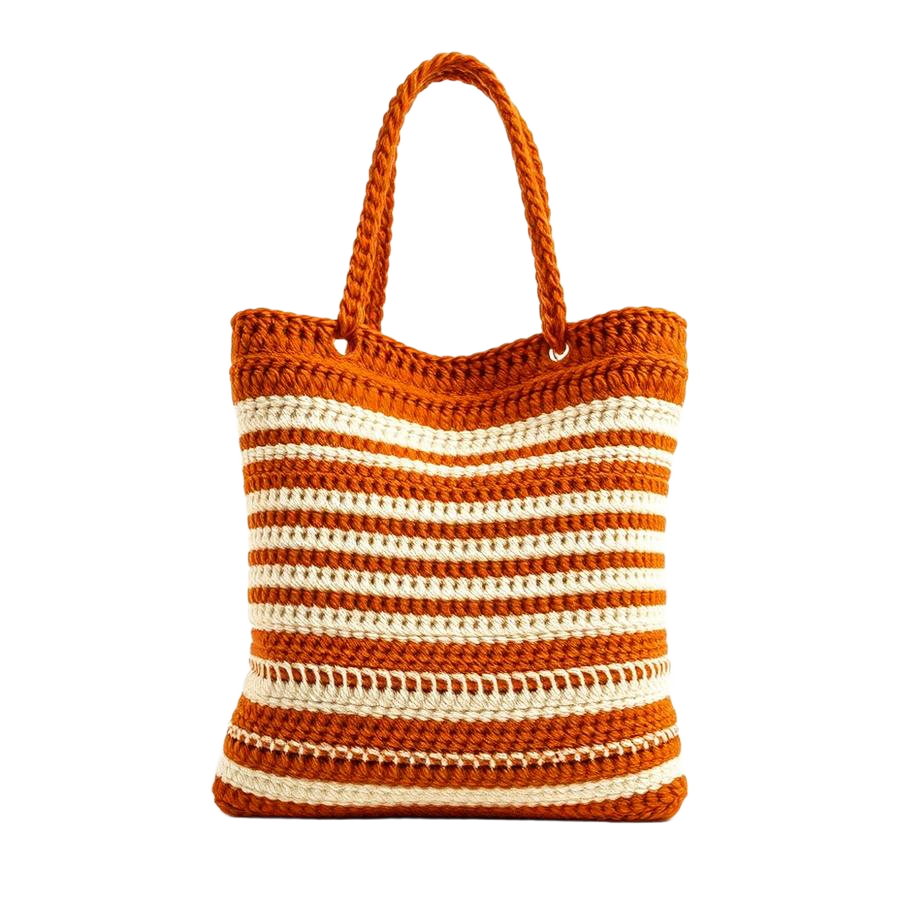 Bolsa shopper de crochê estruturada exclusiva